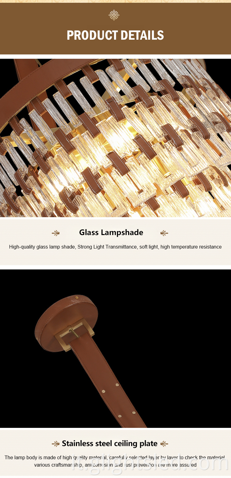 Lampada a sospensione con lampadario a LED in vetro per hotel con design creativo G-Lights